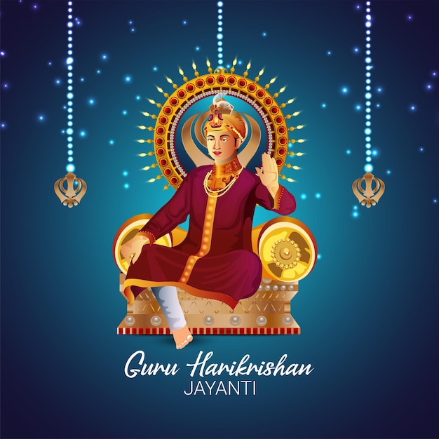 Carte de célébration du gourou heureux harikrishan jayanti