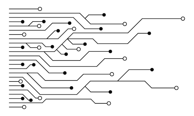 Carte de circuit imprimé carte de circuit futuriste abstraite carte de circuit numérique de haute technologie éléments de conception de technologie futuriste illustration vectorielle