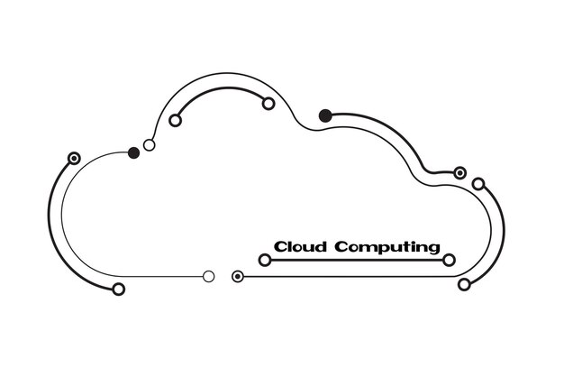 Carte de circuit imprimé de concept de cloud computing format vectoriel EPS10