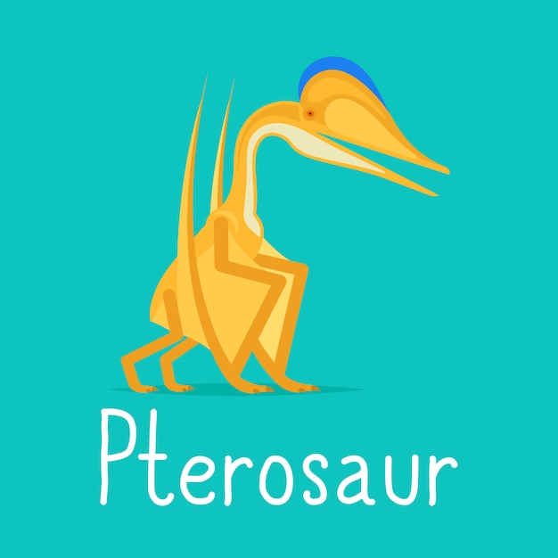 Carte colorée de dinosaure ptérosaure