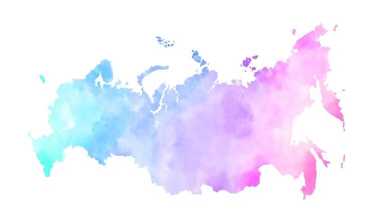 Vecteur carte colorée de la russie arrière-plan vectoriel aquarelle