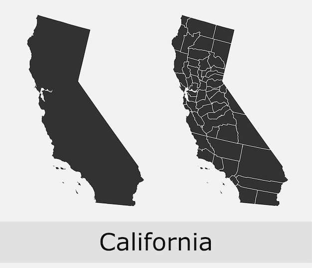 Vecteur carte des comtés de californie