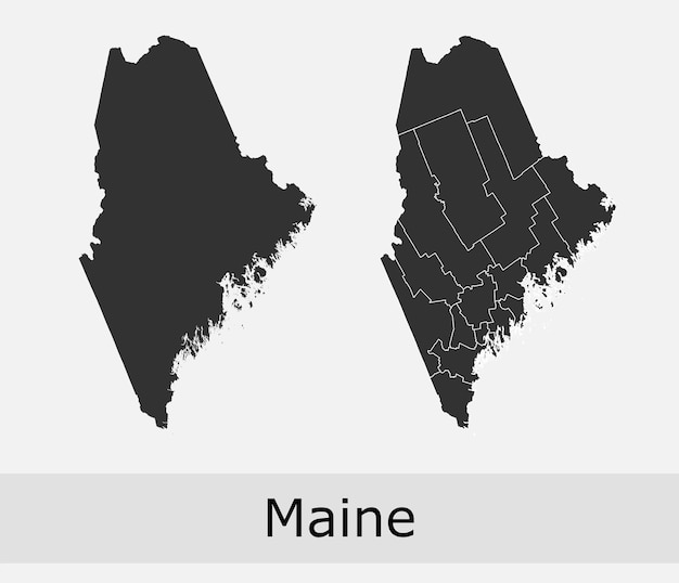 Vecteur carte des comtés du maine