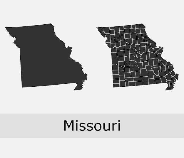 Vecteur carte des comtés du missouri