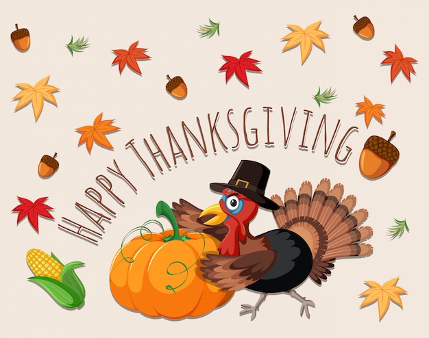 Carte De Concept Happy Thanksgiving