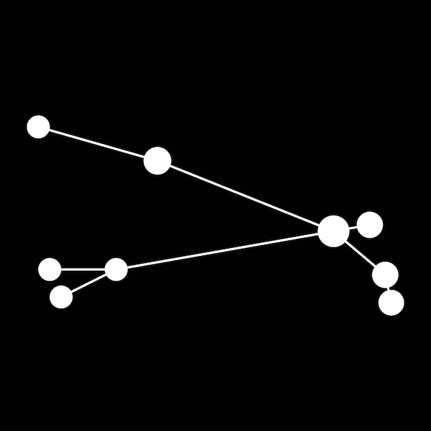 Vecteur carte de la constellation du bélier illustration vectorielle