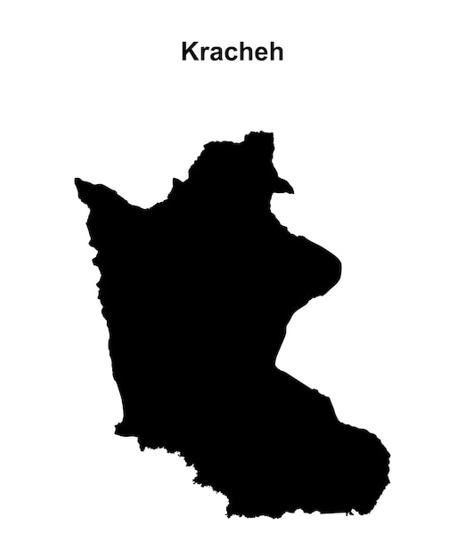 Carte contour blanche de la province de Kracheh