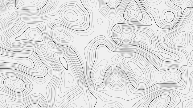 Vecteur carte de contour topographique sur fond blanc carte de grille vectorielle