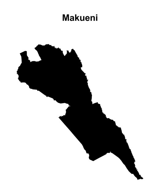 Carte contour vide du comté de Makueni