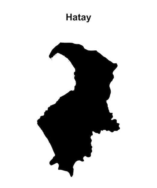 Carte contour vide de la province de Hatay