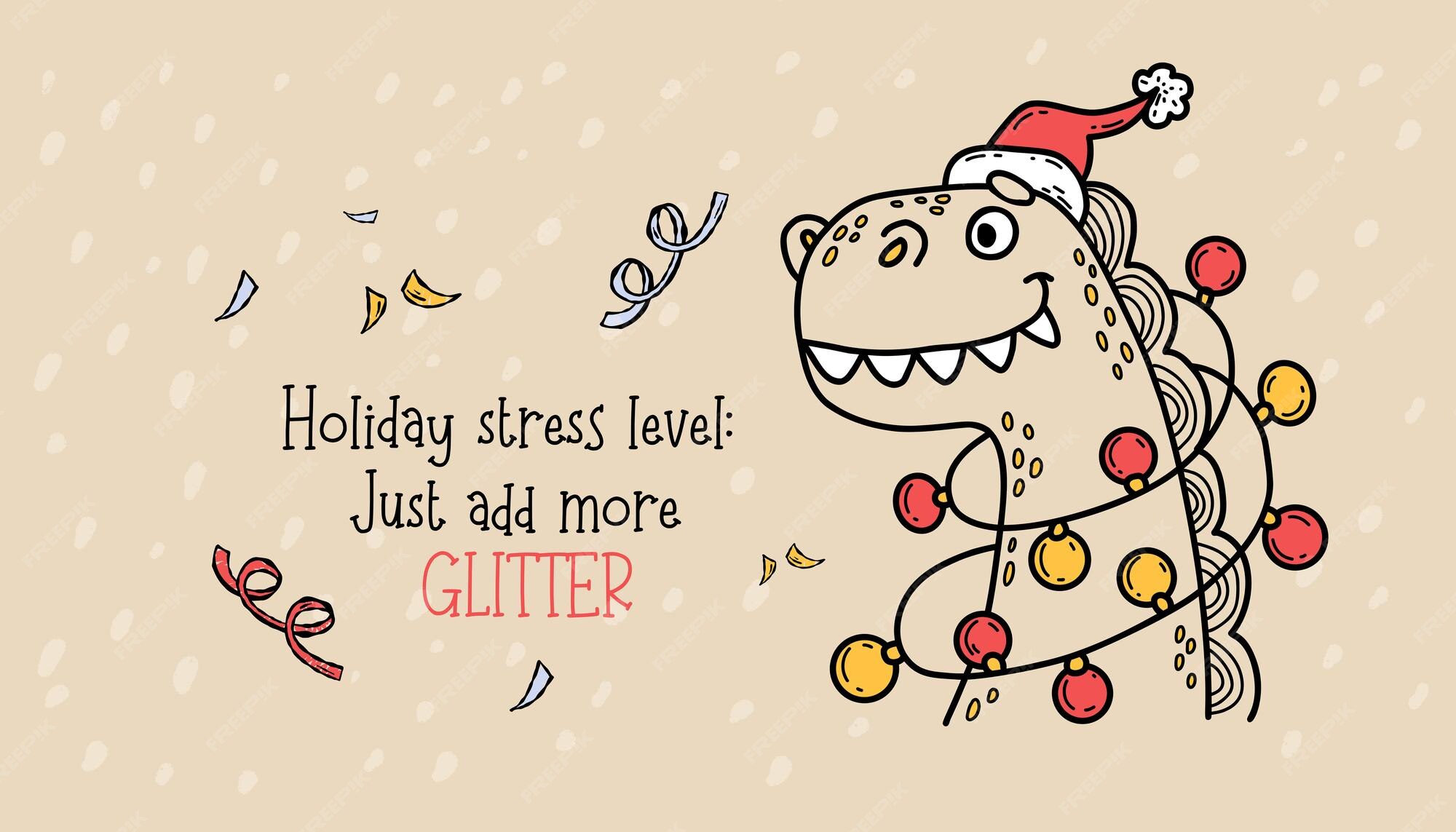 Carte Cool De Noël Avec Dragon Père Noël Avec Guirlande Dragon De L