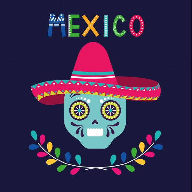 Carte De Dessins Animés Emblème Du Mexique