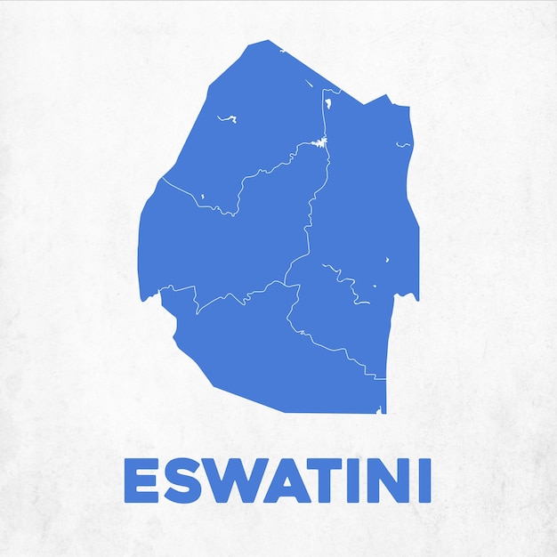 Vecteur carte détaillée d'eswatini