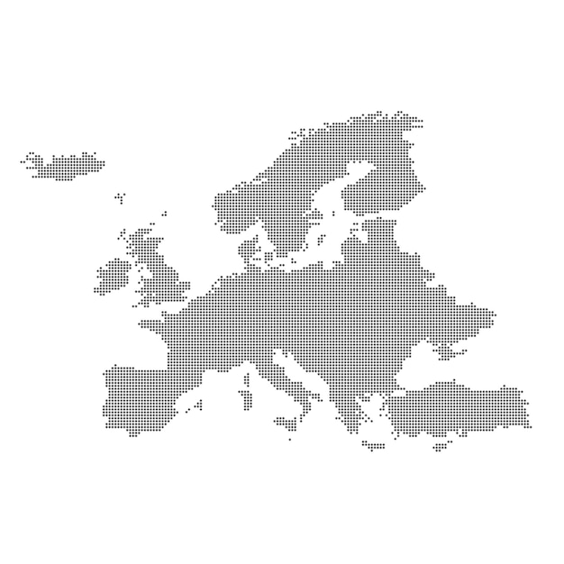 Carte détaillée de l'Europe dans l'illustration vectorielle des points