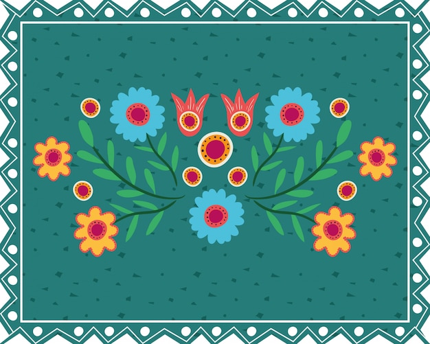 Carte Dia De Los Muertos Avec Décor Floral