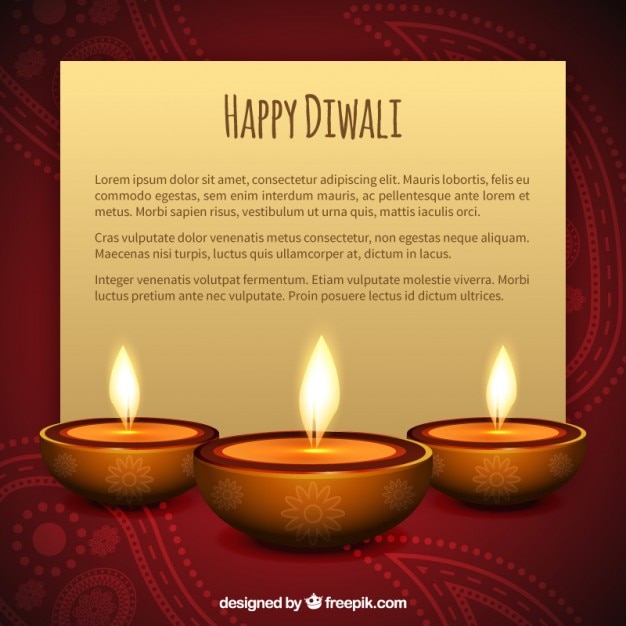 Vecteur carte de diwali avec des bougies