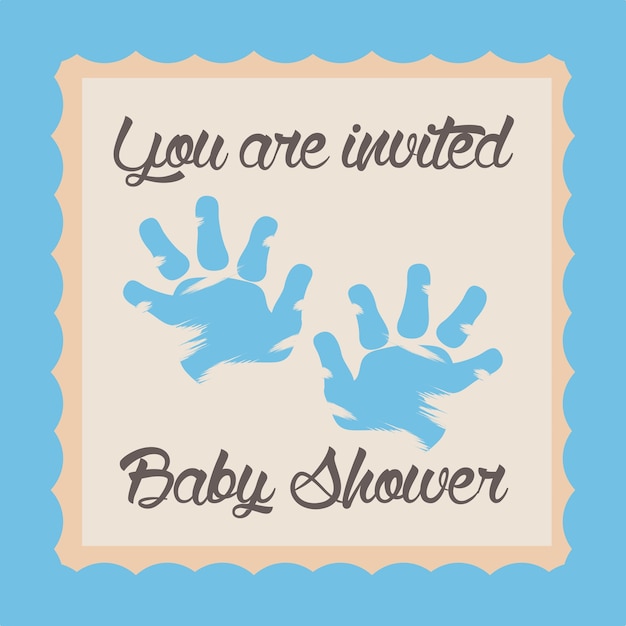 Vecteur carte de douche de bébé heureuse invitation