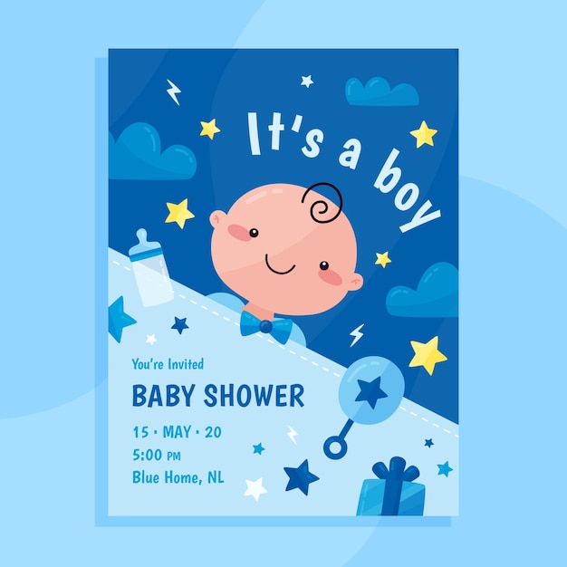 Carte De Douche De Bébé Pour Garçon