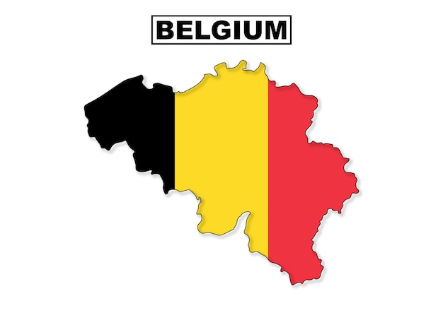 Carte drapeau Belgique vecteur