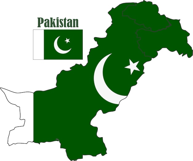 Carte Et Drapeau Du Pakistan