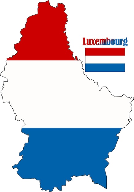 Vecteur carte et drapeau luxembourgeois