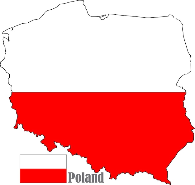 Carte Et Drapeau De La Pologne