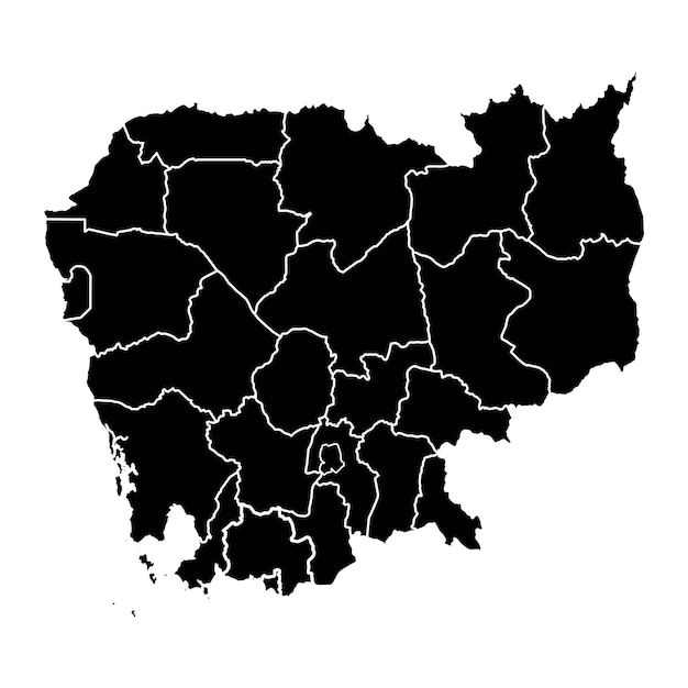Carte du Cambodge avec divisions administratives Illustration vectorielle