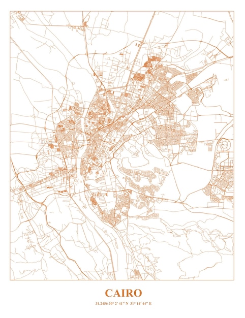 Vecteur carte du cartel du caire