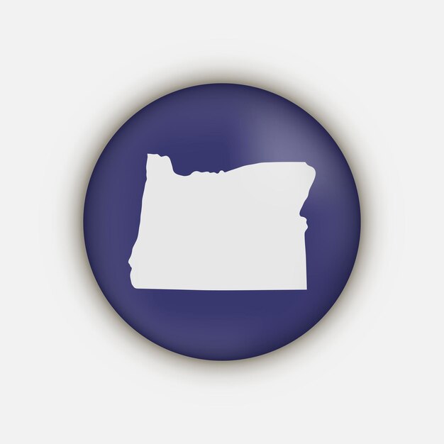 Carte du cercle de l'état de l'Oregon avec ombre portée