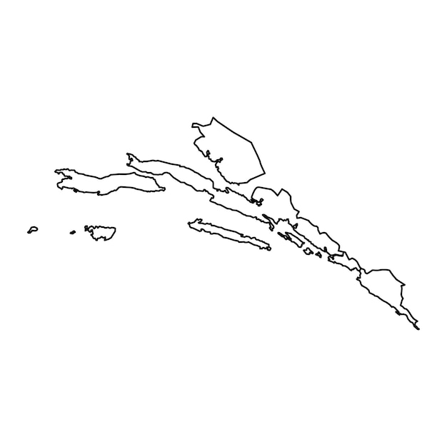 Vecteur carte du comté de dubrovnik neretva subdivisions de la croatie illustration vectorielle