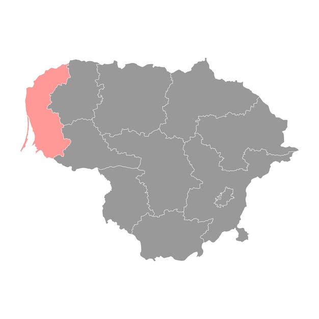 Carte Du Comté De Klaipeda Division Administrative De La Lituanie Illustration Vectorielle