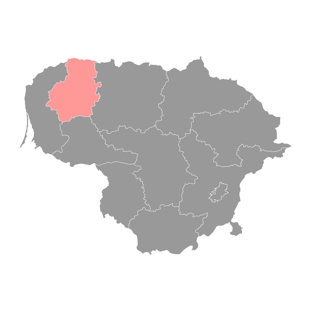 Carte du comté de Telaiai division administrative de la Lituanie Illustration vectorielle