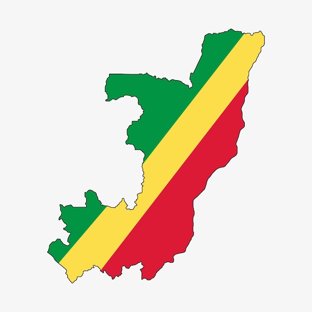 Carte du Congo avec drapeau