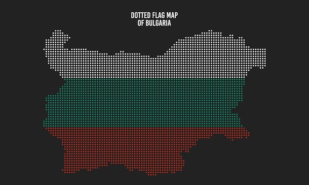 Carte Du Drapeau De La Bulgarie Avec Style Pointillé En Demi-teinte