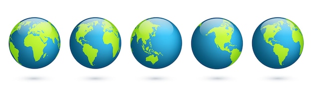 Carte du globe terrestre, planète avec continents Afrique, Asie, Australie, Europe, Amérique du Nord et