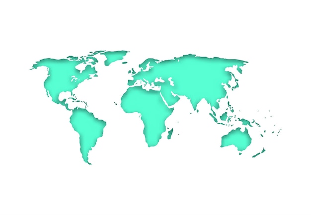 Carte Du Monde 3d Terre Carte Bleue Et Ombre Pour Entreprise Infographie Eco Concept Illustration Vectorielle