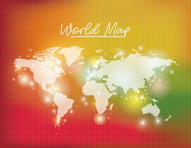 Vecteur carte du monde en couleur blanche