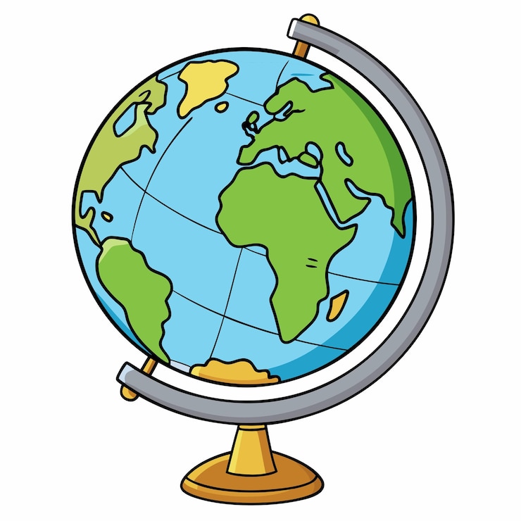 Vecteur carte du monde globe vectoriel art coloré sur fond blanc