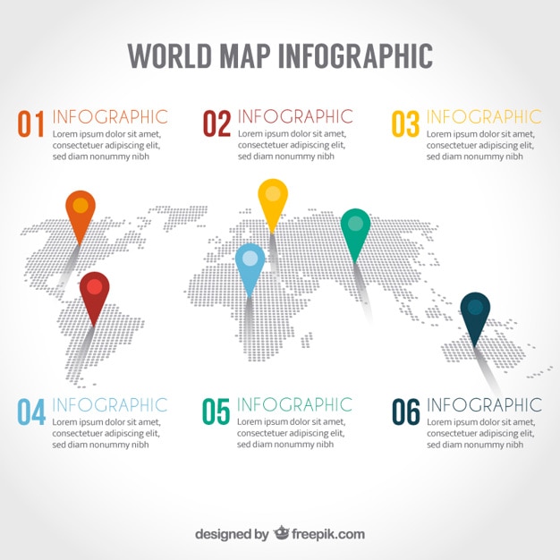 Carte du monde infographie
