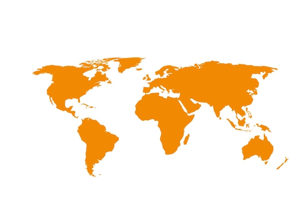 Carte Du Monde Isolée Sur Fond Blanc