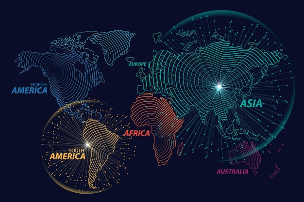 Carte Du Monde Avec Le Modèle De Conception Infographique Des Pays Sélectionnés