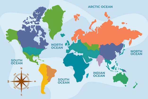 Carte du monde modèle