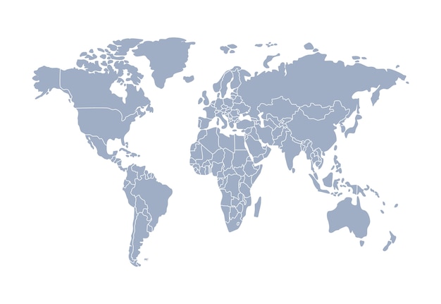 Carte Du Monde Et Pays, Continents.