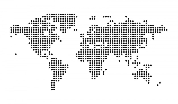 Carte Du Monde En Pointillé Politique Isolé Illustration