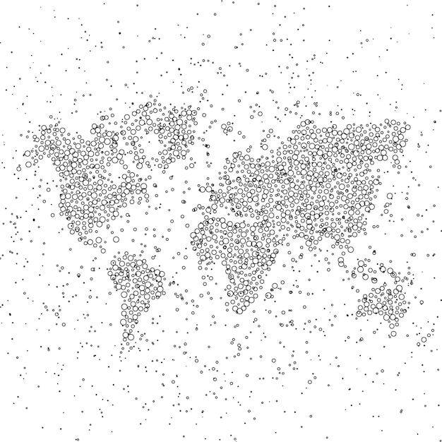 Carte Du Monde En Pointillés. L'illustration De Concept De Globe