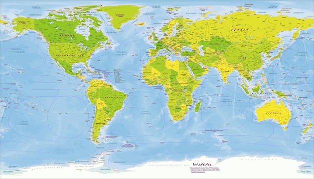 Carte Du Monde Politique Langue Finlandaise Projection De Patterson