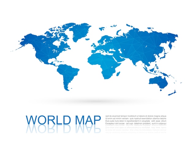 Carte du monde polygonale.