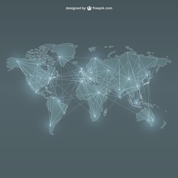 Carte Du Monde En Réseau