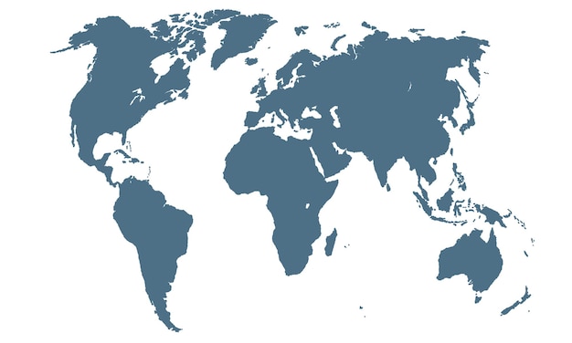 Carte Du Monde De Vecteur Isolé Sur Blanc