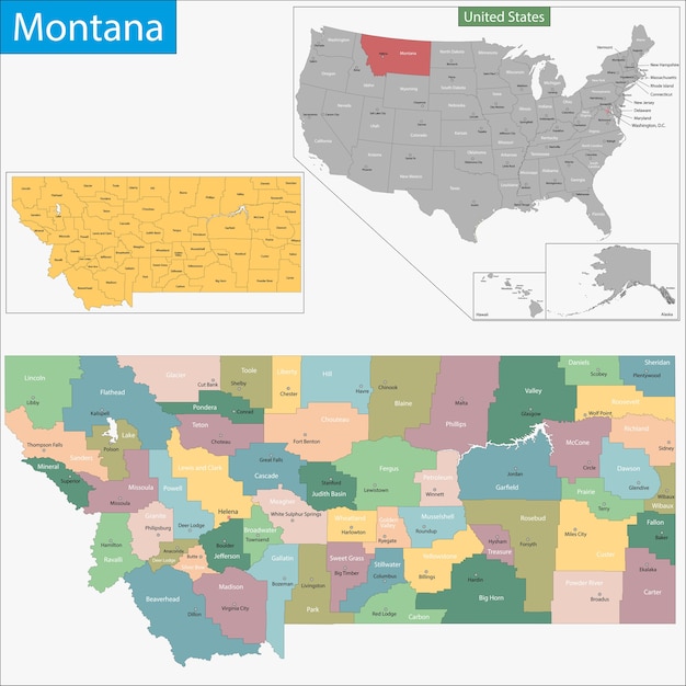 Vecteur carte du montana